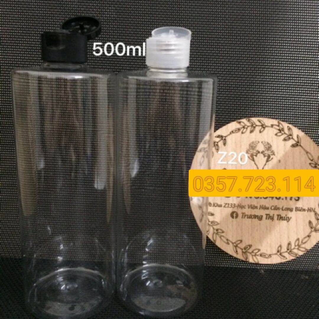 Chai nhựa cứng 500ml nắp bật