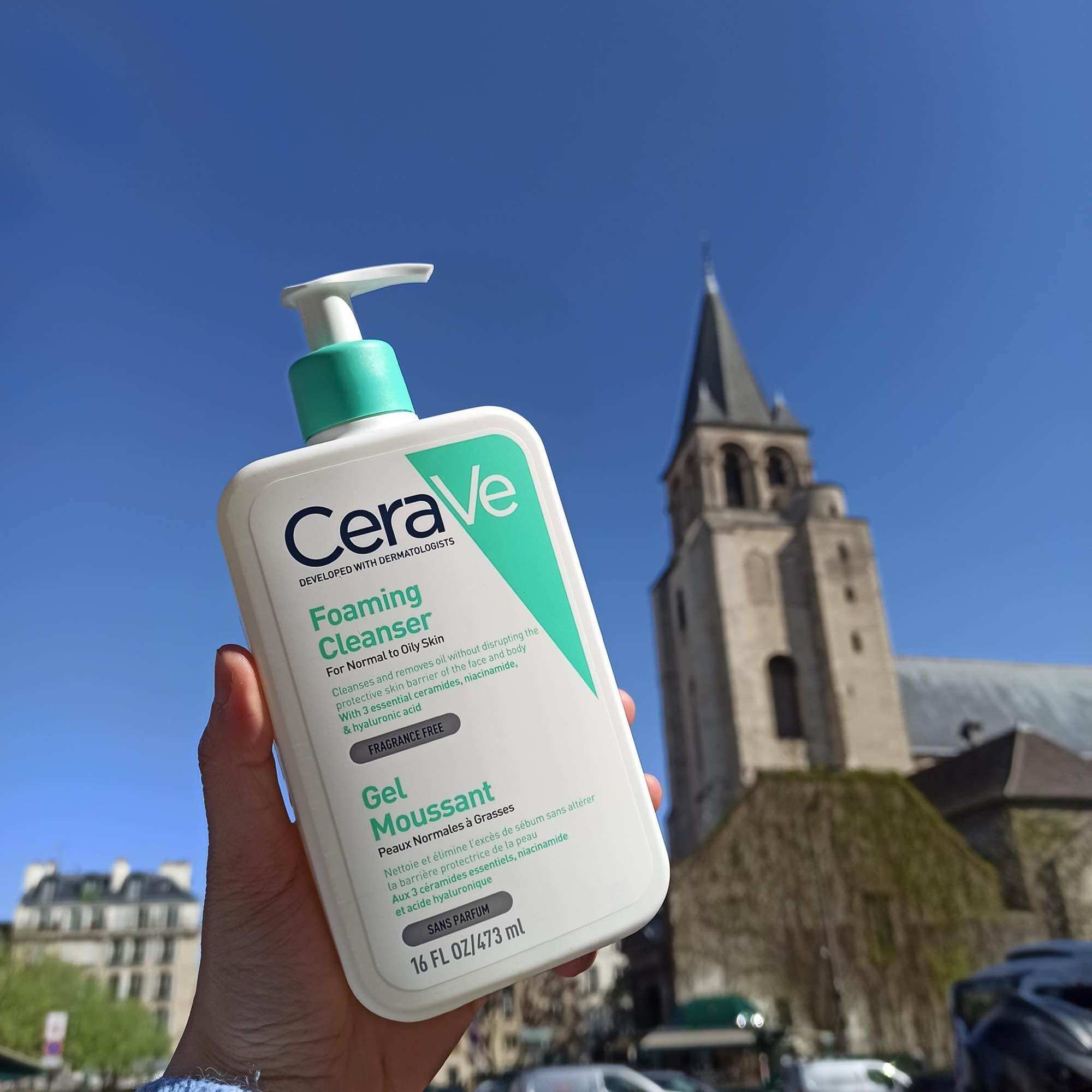 Sữa rửa mặt Cerave xanh ngọc da dầu 473ml