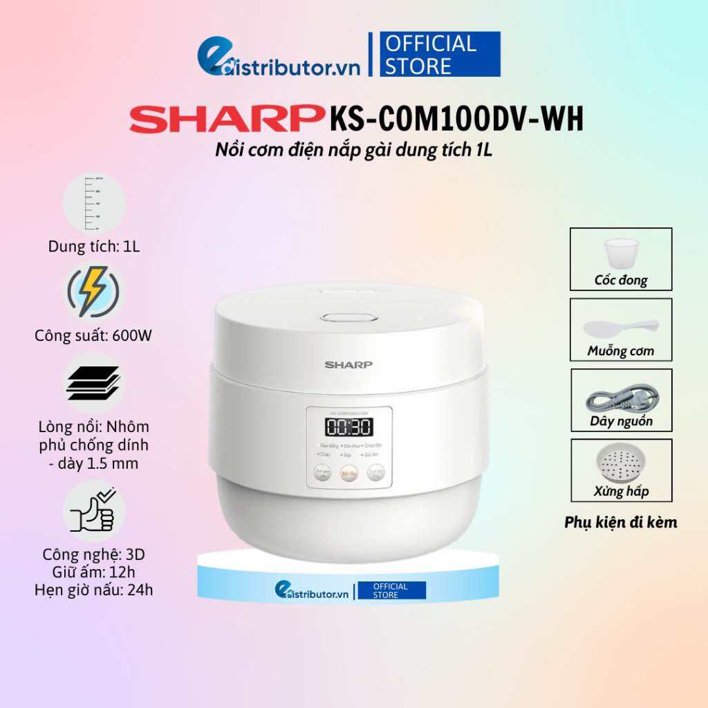Nồi Cơm Điện Tử Sharp KS-COM100DV-WH