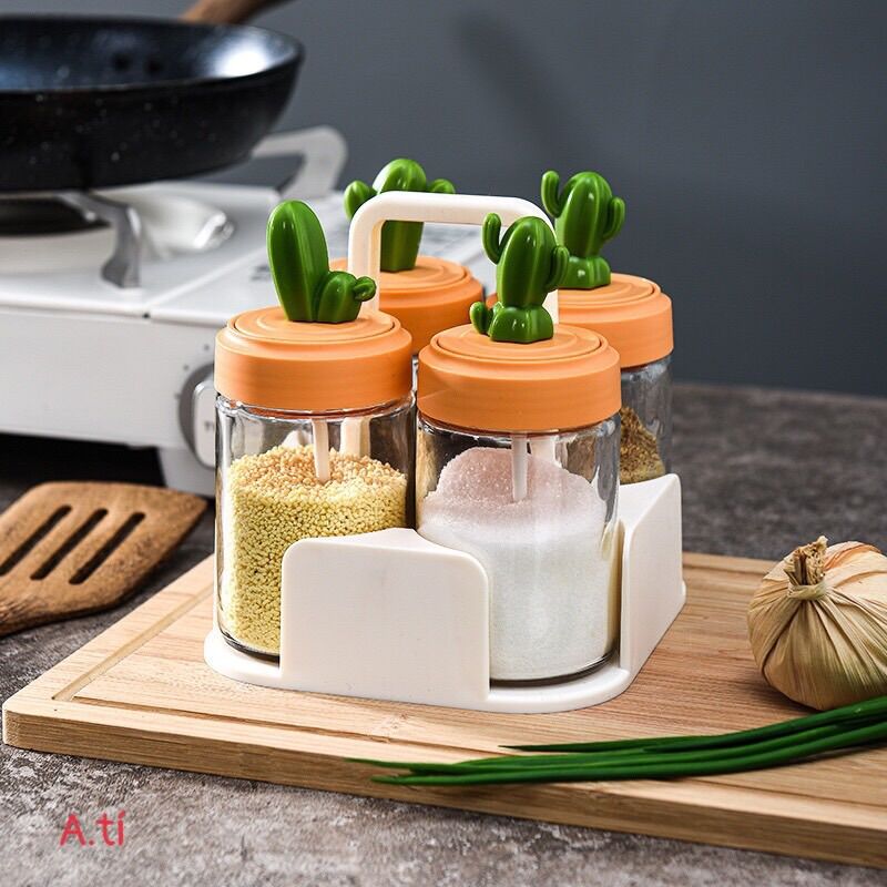 Set 4 hộp đựng gia vị