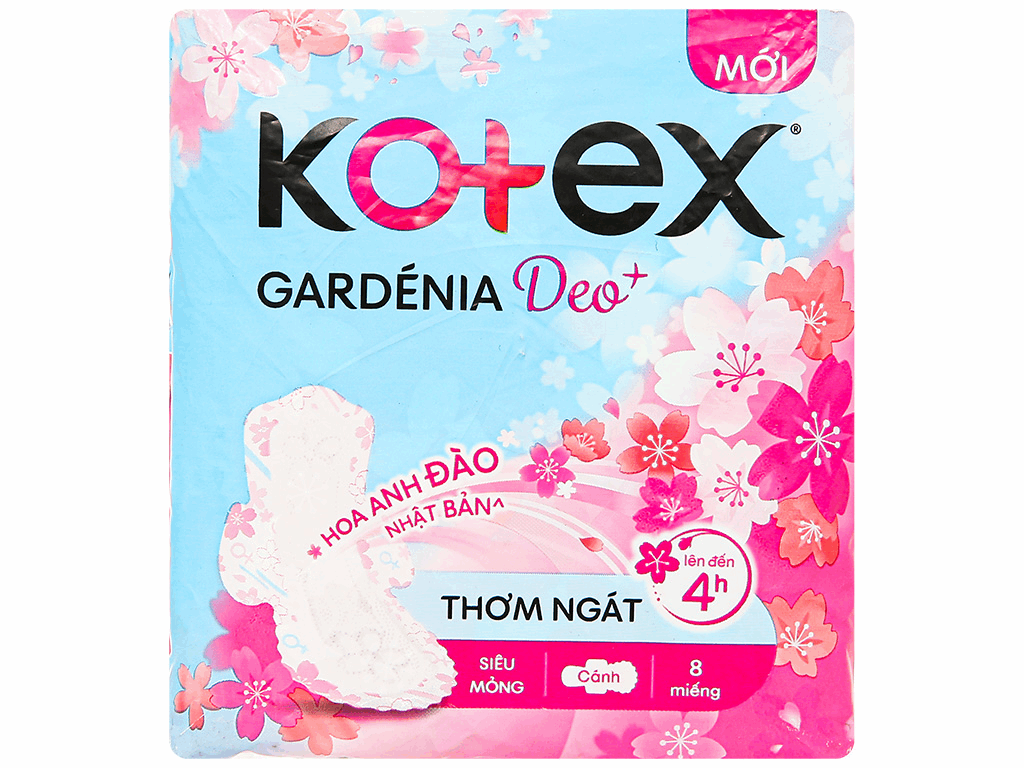 Băng vệ sinh Kotex Gardenia siêu mỏng có cánh 8 miếng