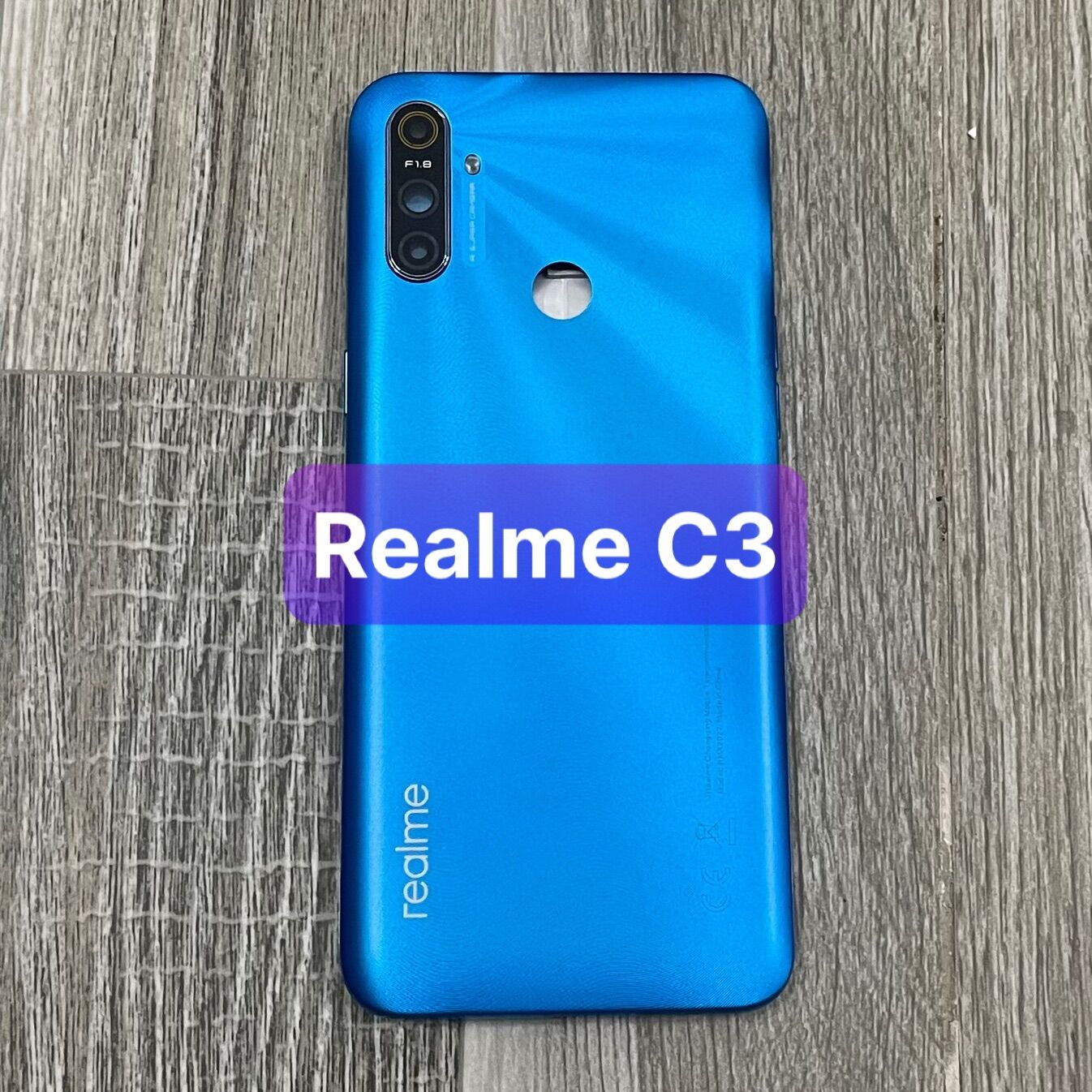 bộ xương vỏ Realme C3 ,kèm khay sim,phím,kính camera