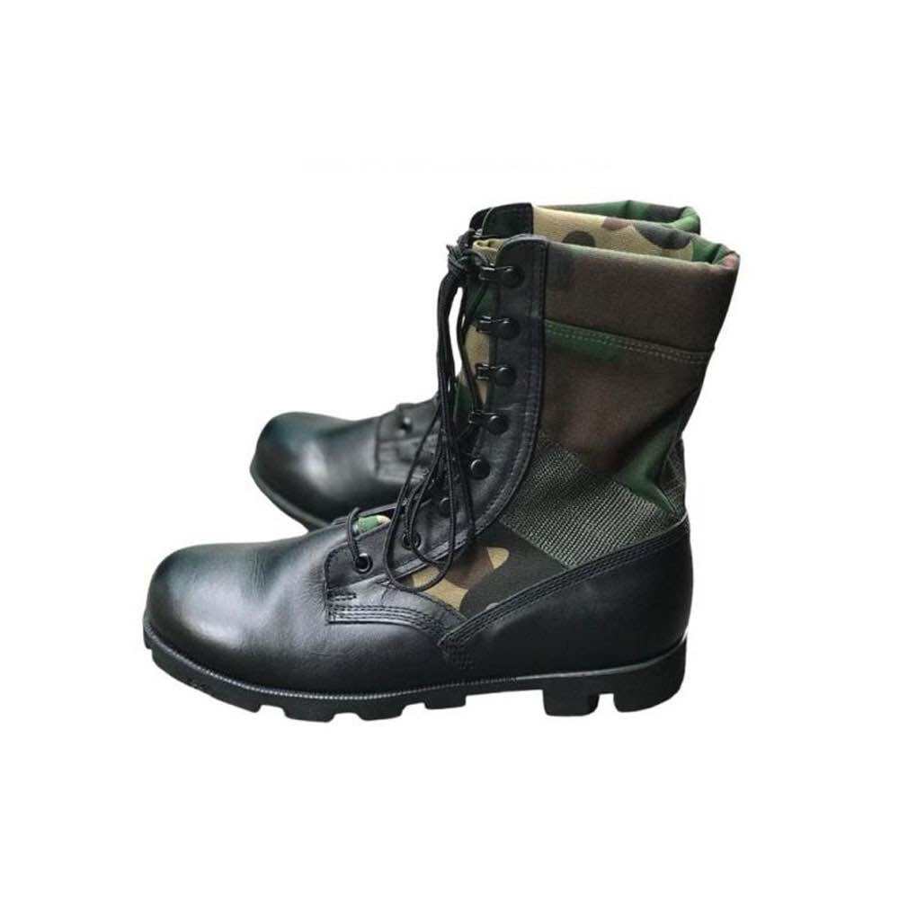 Giày ghệt cổ cao đen phối rằn ri boots nam cổ cao da cổ bạt đế cao su đúc cao cấp 034