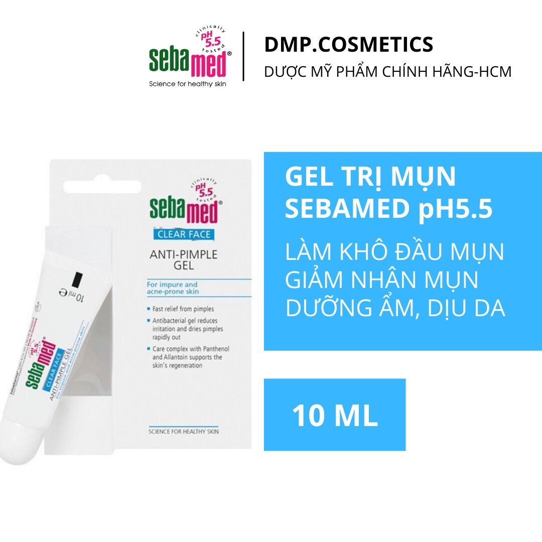 Gel giảm mụn kháng khuẩn, làm dịu da giảm thâm Sebamed pH5.5 Clear Anti Pimble Gel 10ml [Nhập Khẩu Chính Hãng]