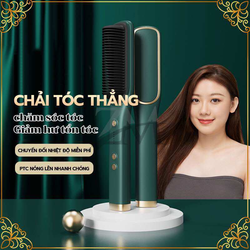 Lược điện chải thẳng tóc, uốn cụp tóc chuyên nghiệp tiện lợi - máy uốn tóc siêu tốc hiện đại công nghệ hàn quốc .lược điện chải tóc tạo kiểu chuyên nghiệp - uốn duỗi ép tóc đa năng 3 in 1 tiện ích tại nhà