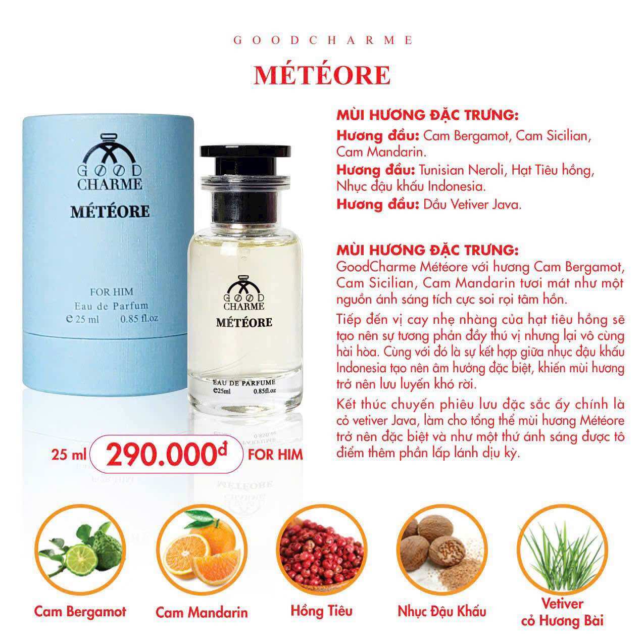 Nước hoa nam 25ml goodchame meteore