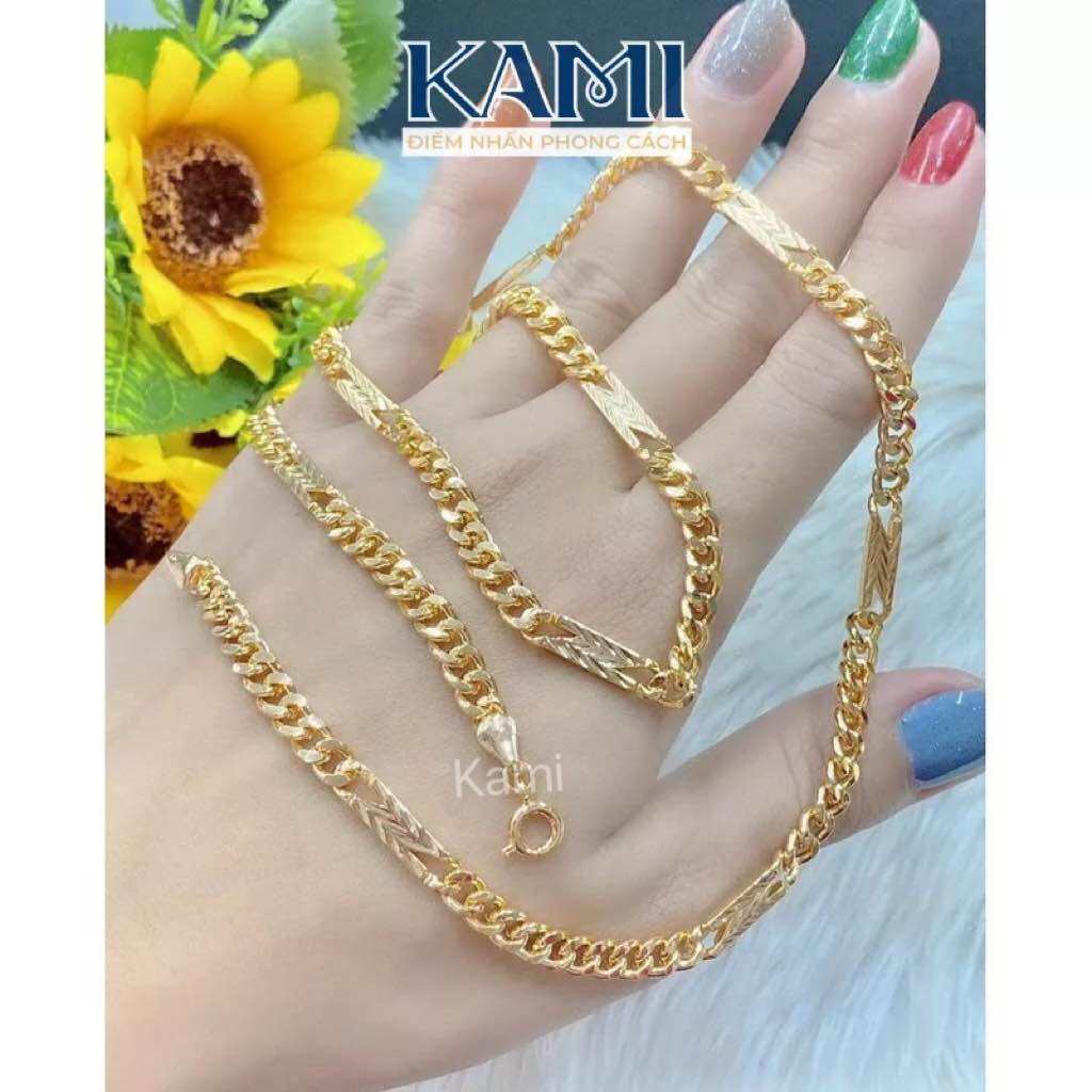 Dây chuyền lật chữ N nam nữ siêu sáng mạ vàng Kami trang sức sỉ