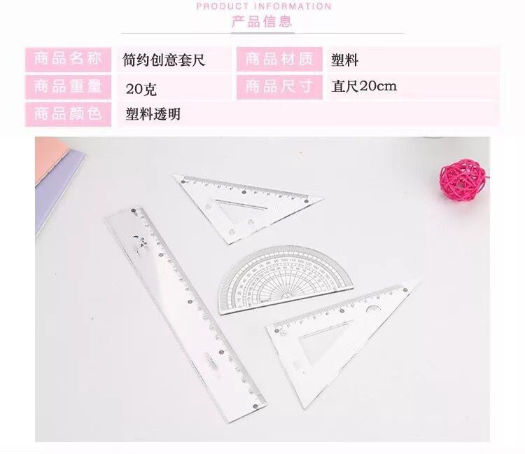 Combo 4 bộ thước kẻ