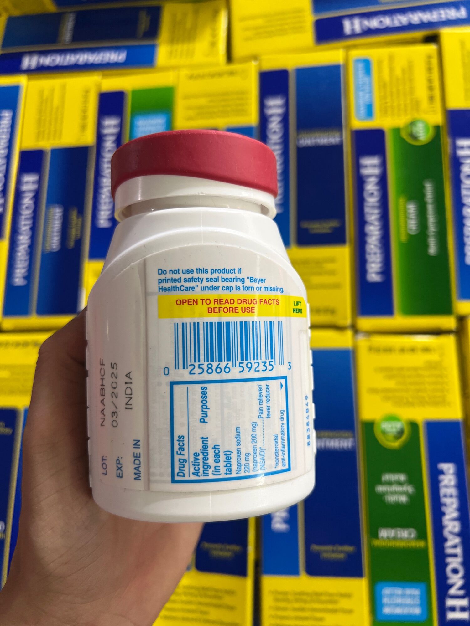 Aleve nắp đỏ 200 viên của Mỹ