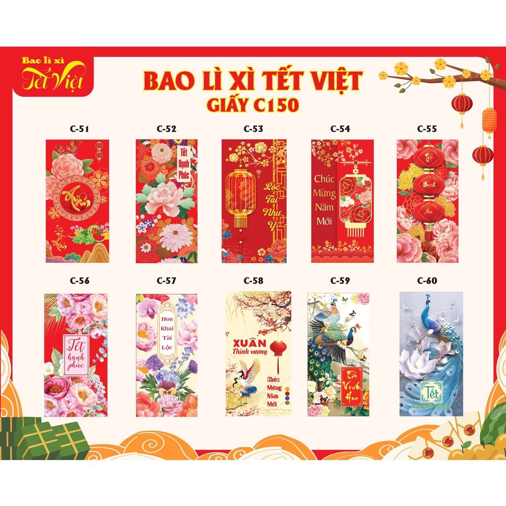 Phong Bao lì xì Tết cổ truyền dày đẹp vừa tờ 500k -