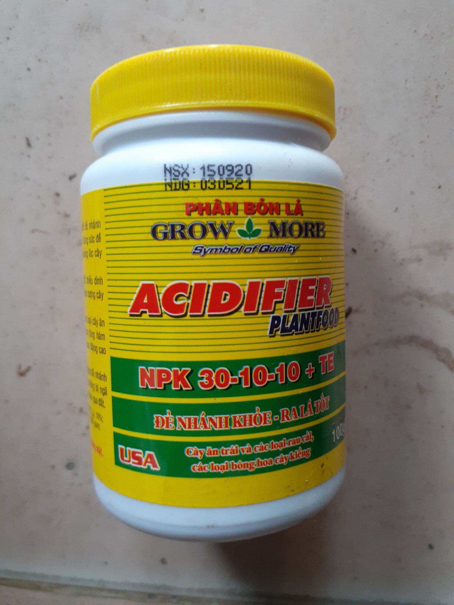 Phân bón lá npk 30-10-10 nảy chồi, ra lá lọ 100gr