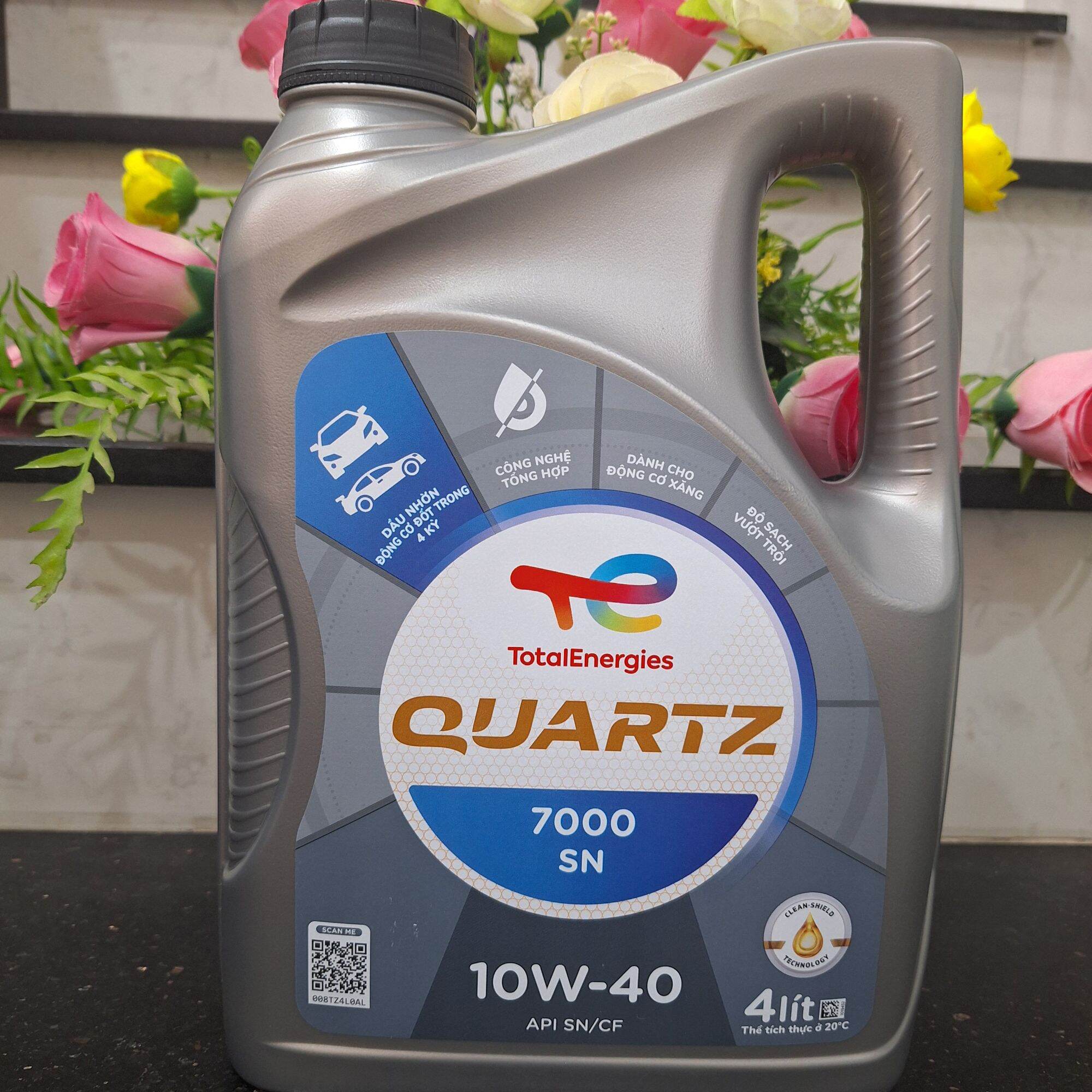 Nhớt động cơ ôtô cao cấp total quartz 7000 sn 10w-40 4l
