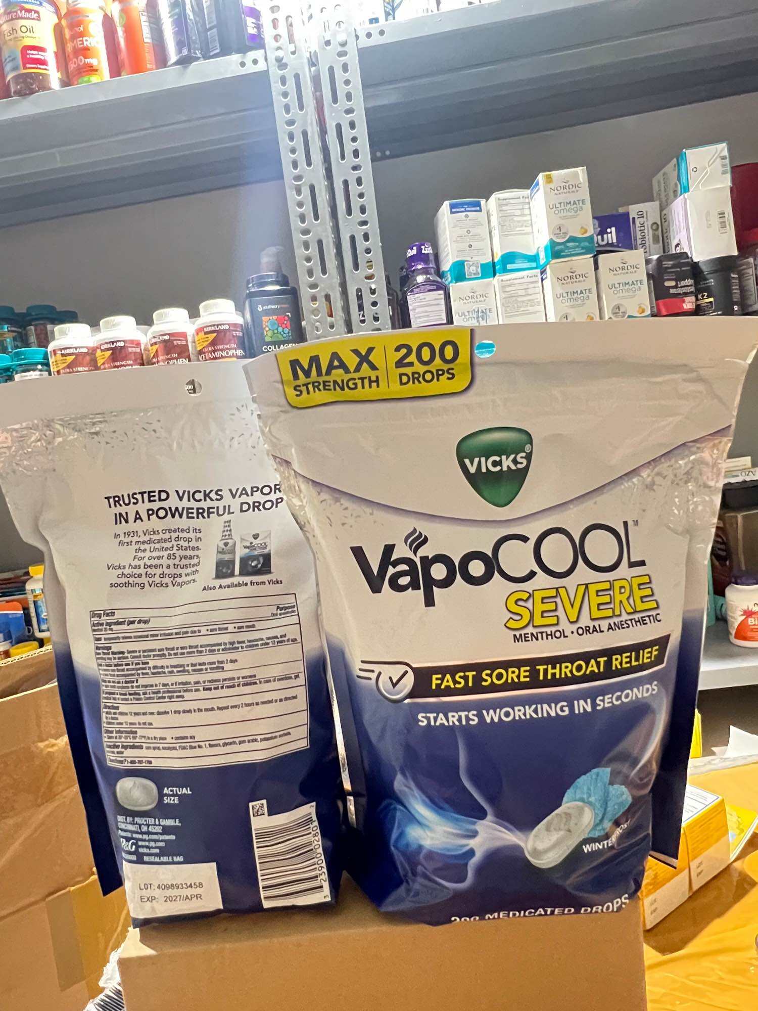 Kẹo Ngậm Bạc Hà Vicks Vapo COOL - Gói 200 viên