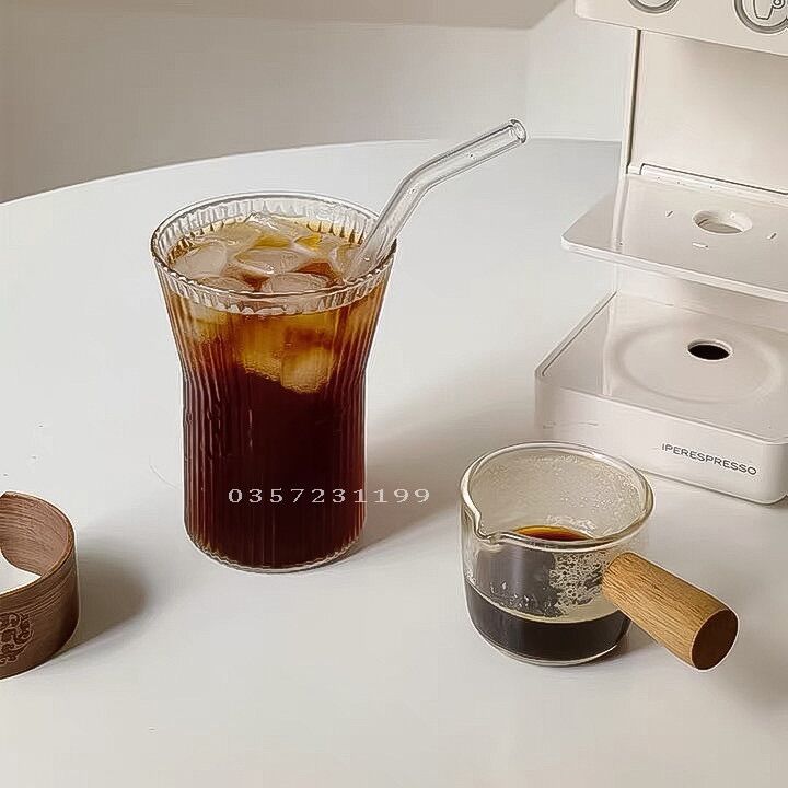 Cốc thuỷ tinh dáng trụ miệng loe vân sọc - 320ml