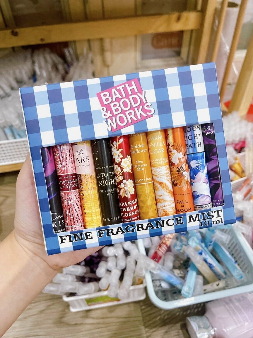 Set mini 10 chai 10ml Bath & Body Word chính hãng