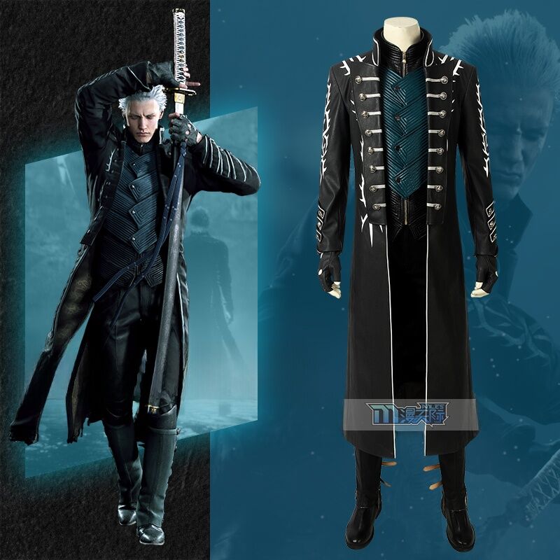 Manles Virgil Devil May Cry 5 Cosplay Costume Windbreaker Set Halloween Cosplay Gaming Anime Cosplay