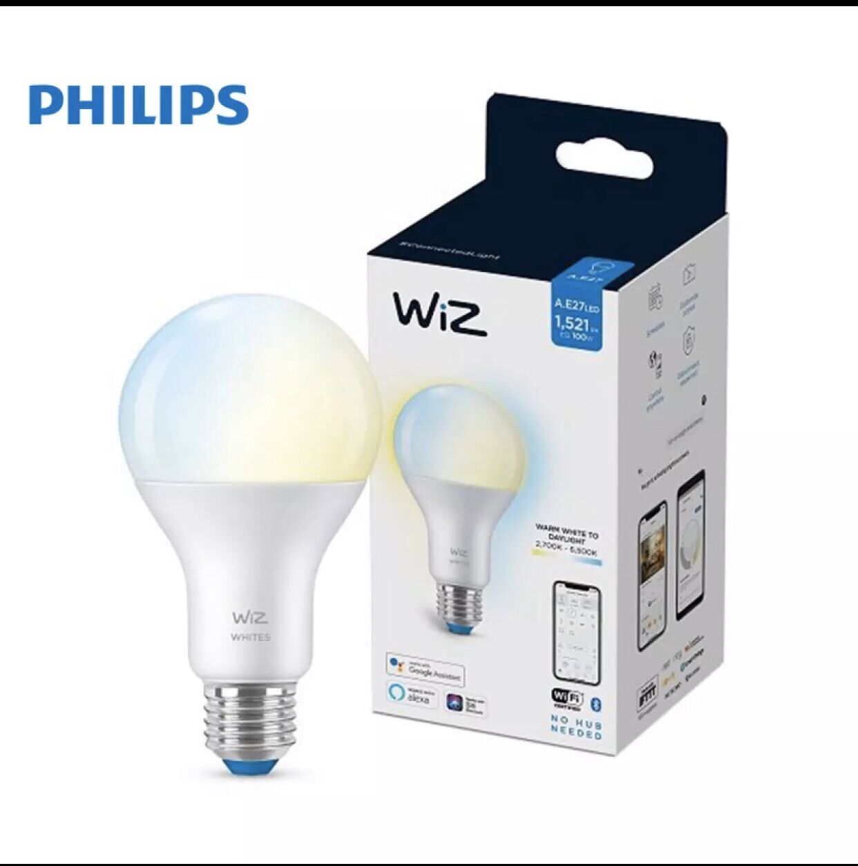 Tunable white - Bóng đèn thông minh WiZ - Philips công suất 9w ánh sáng 2700k -6500k điều khiển bằng App điện thoại