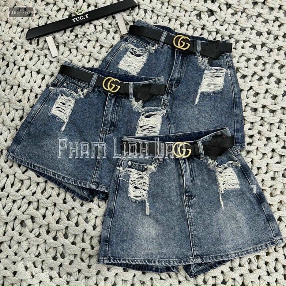 Chân váy jean cao cấp chuẩn shop