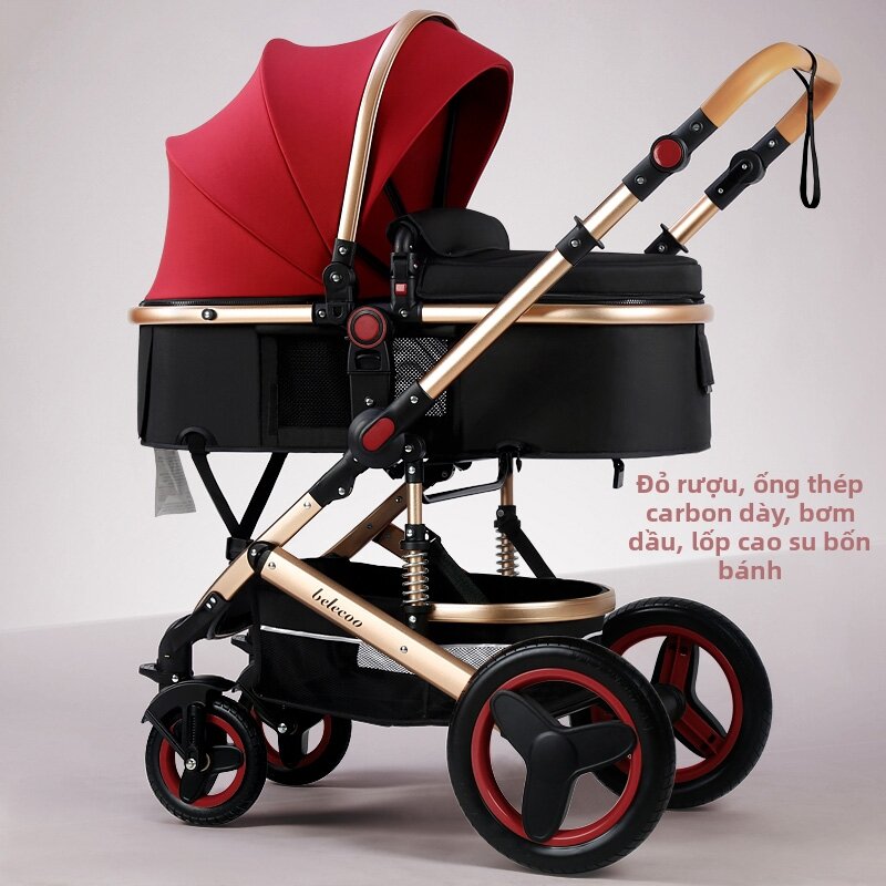 High View Bidirectional Folding Lightweight and Portable Independent Shock Absorption Baby Stroller - 6