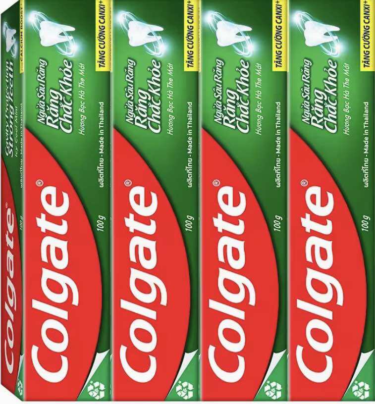 Set of 4 Colgate Toothpaste to Prevent Cavities and Strengthen Teeth, 100G/Tube