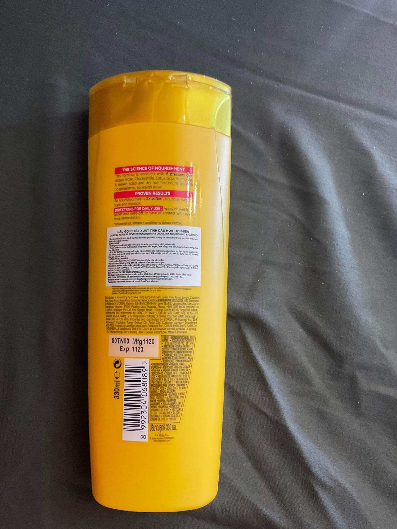 (DATE 11/23) Dầu gội dưỡng tóc L'Oréal Elseve tinh dầu hoa 330ml