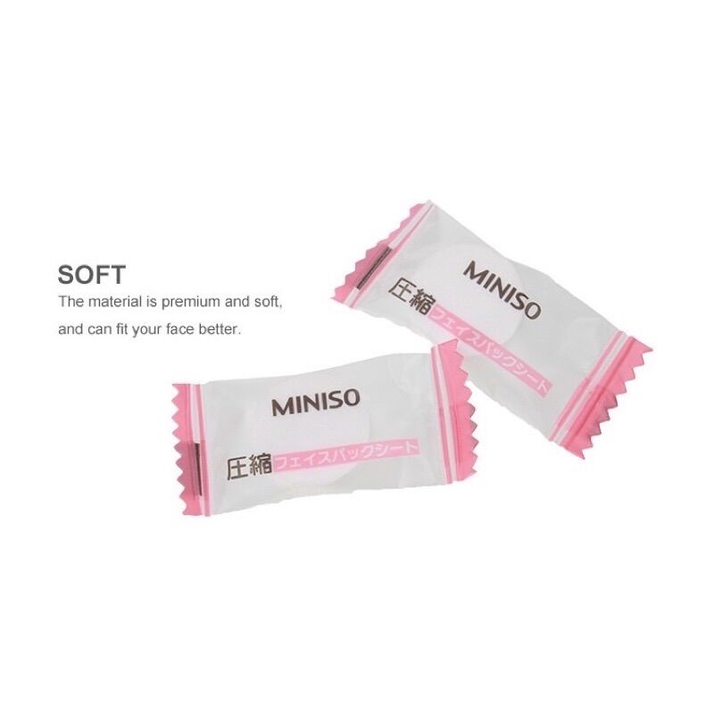( Viên lẻ - 10 viên) Mặt nạ nén Miniso Nhật Bản