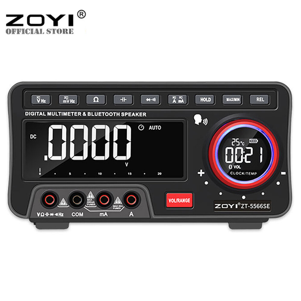 Đồng Hồ Đo Điện Vạn Năng Điện Tử Zoyi ZT-5566, ZT 5566SE Đo Điện Đa Năng 19999 Số Đếm, Mới Nhất 2020 Có Loa Bluetooth Không Dây Đo Điện Trở Cách Điện, Điện Áp AC DC - Hàng Chính Hãng BH 12 thán