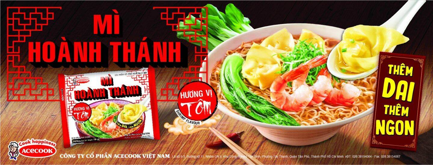 Thùng mì Hoành Thánh Vị tôm Vina Acecook 30 gói 79g