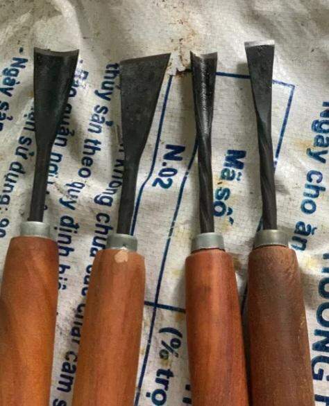 Bộ 4 cây đục bonsai cây cảnh sáo diều mài sắc gồm đục cong điêu khắc