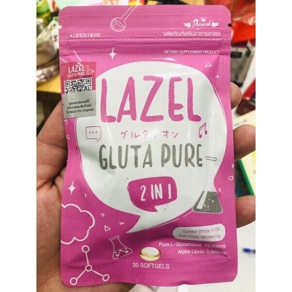 Vıên trắʼng da cấp tốc Lazel Gluta Pure 2 in 1 Thái Lan