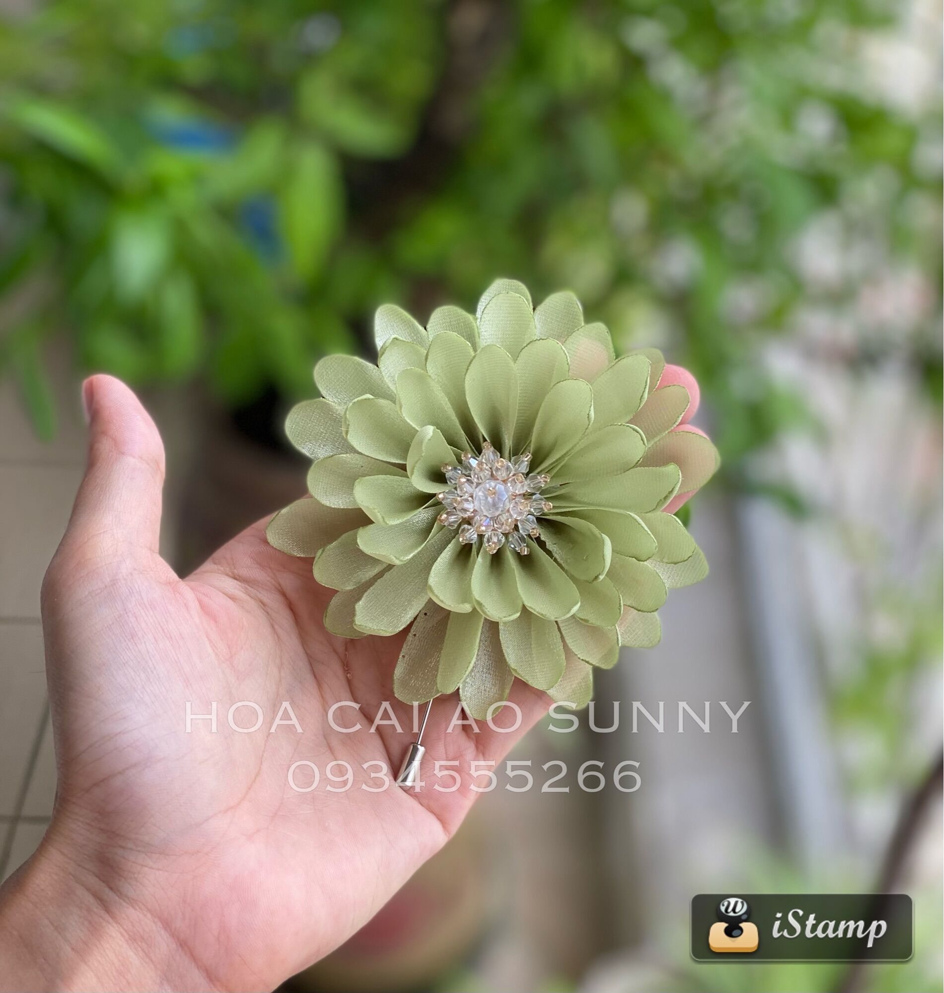 Hoa cài áo - hoa cài áo màu xanh bơ sunny ms21