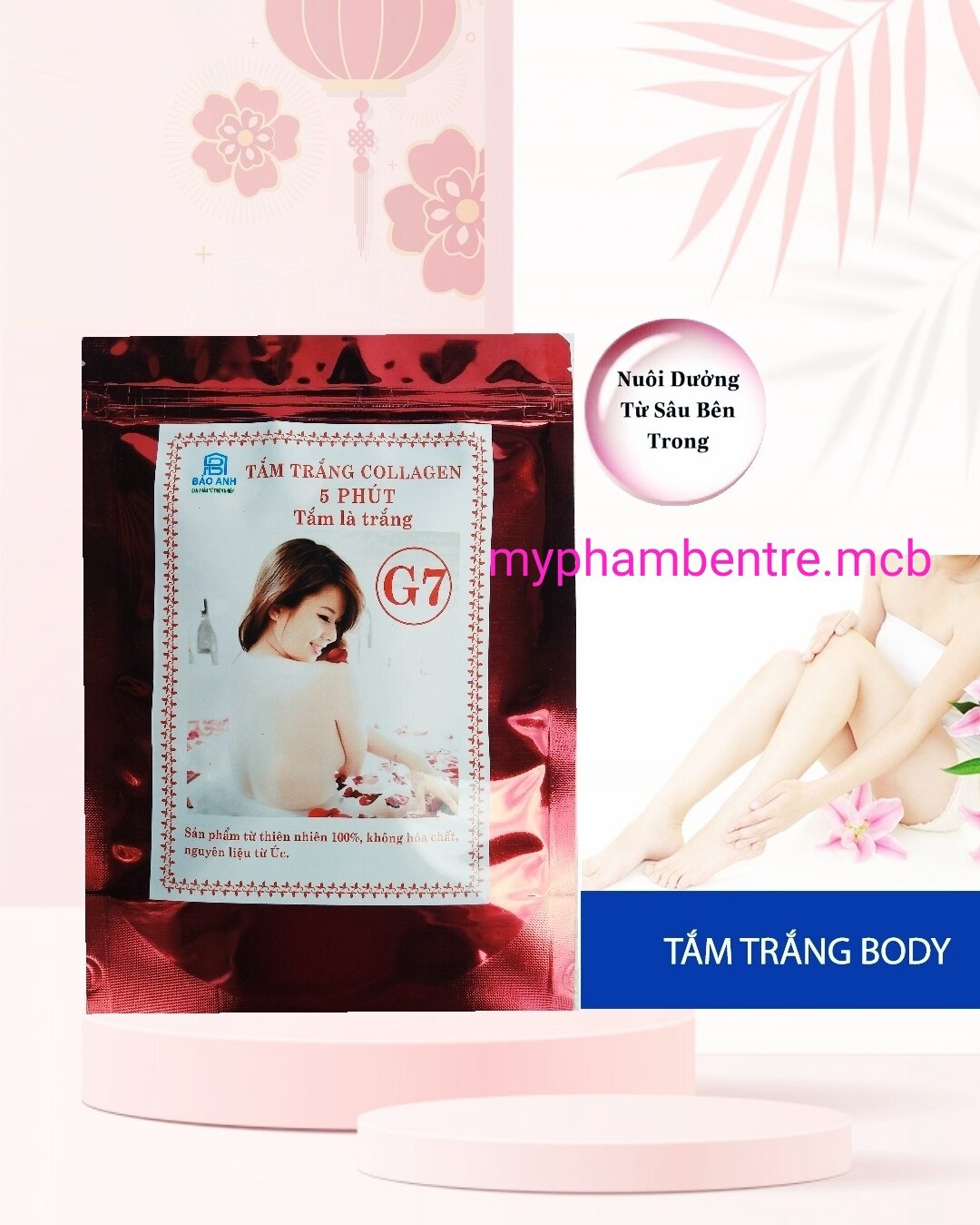 kem tắm trắng collagen 5 phút trắng g7 đỏ