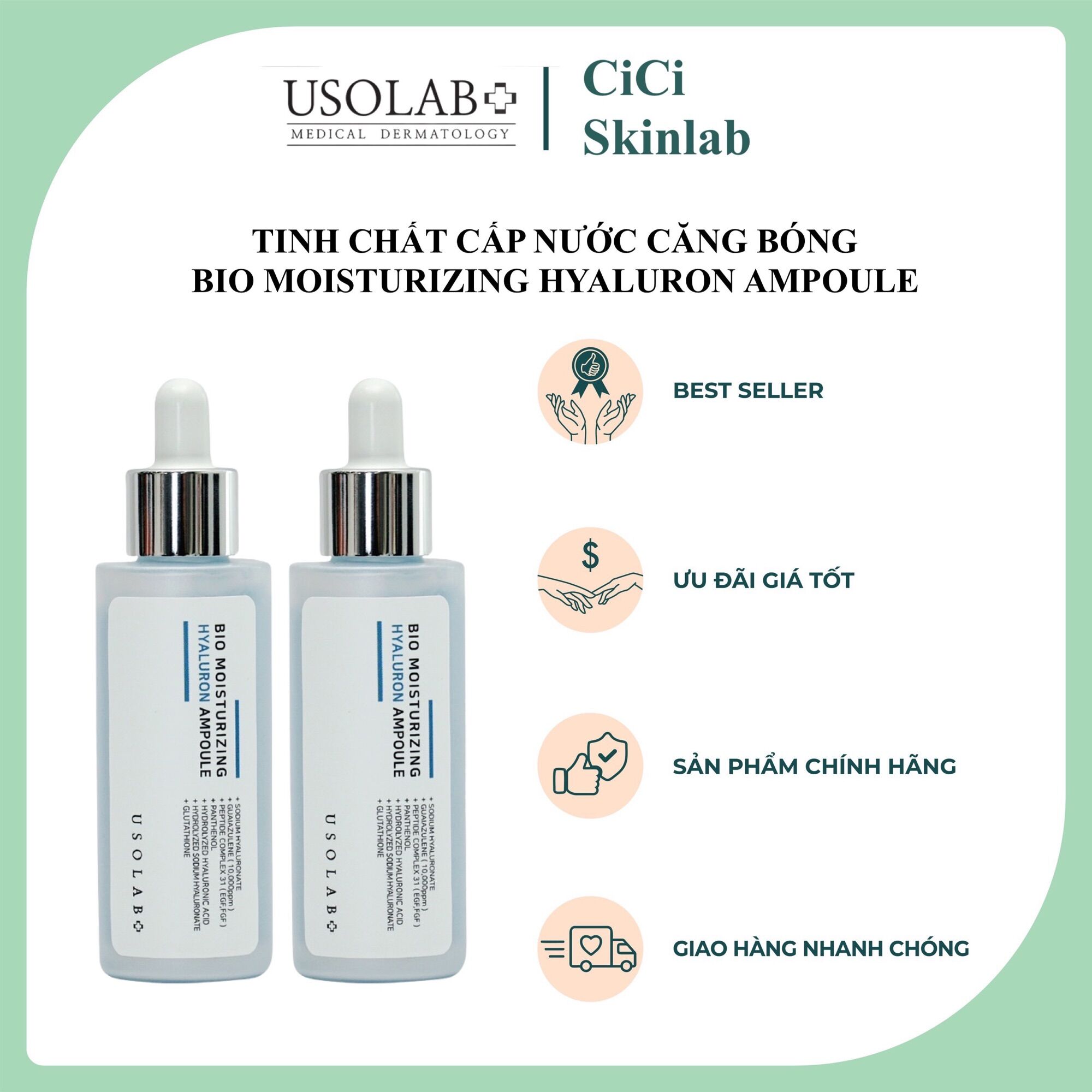 Serum HA căng bóng Bio Moisturizing Hyaluron Ampoule Usolab