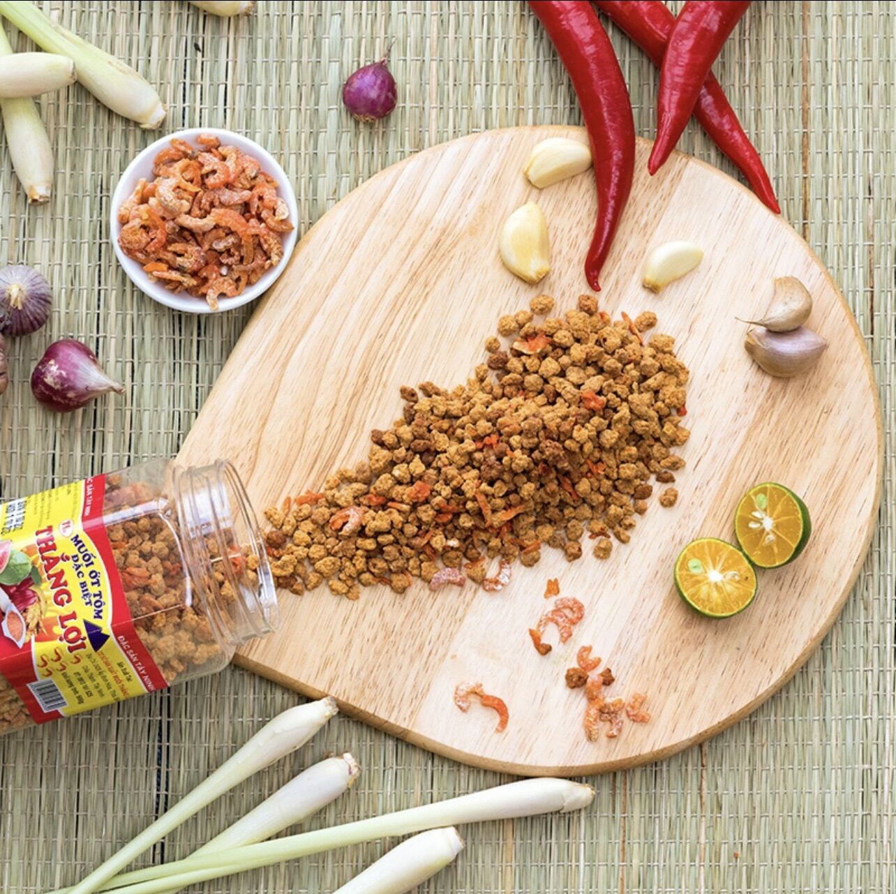 [Hủ nửa kg] Muối tôm hạt to Tây Ninh Thắng Lợi siêu cay