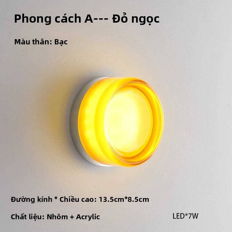 Đèn Tường Acrylic Đơn Giản Kiểu Bắc Âu Chống Thấm Nước Phòng Ngủ Cạnh Giường Ngủ Chiếu Sáng Không Khí Cho Hành Lang Ban Công Đèn LED Treo Tường Màu Xám Cam Trắng