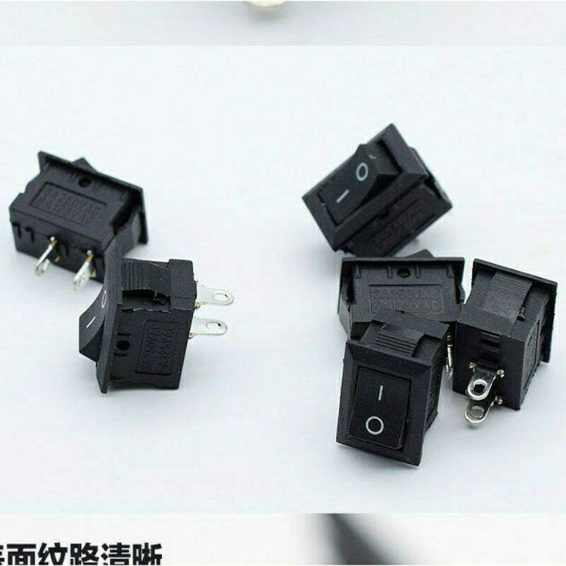 Com bo 3 công tắc bập bênh 6a 250v 2 -3 chân , công tắc on/off đen mini