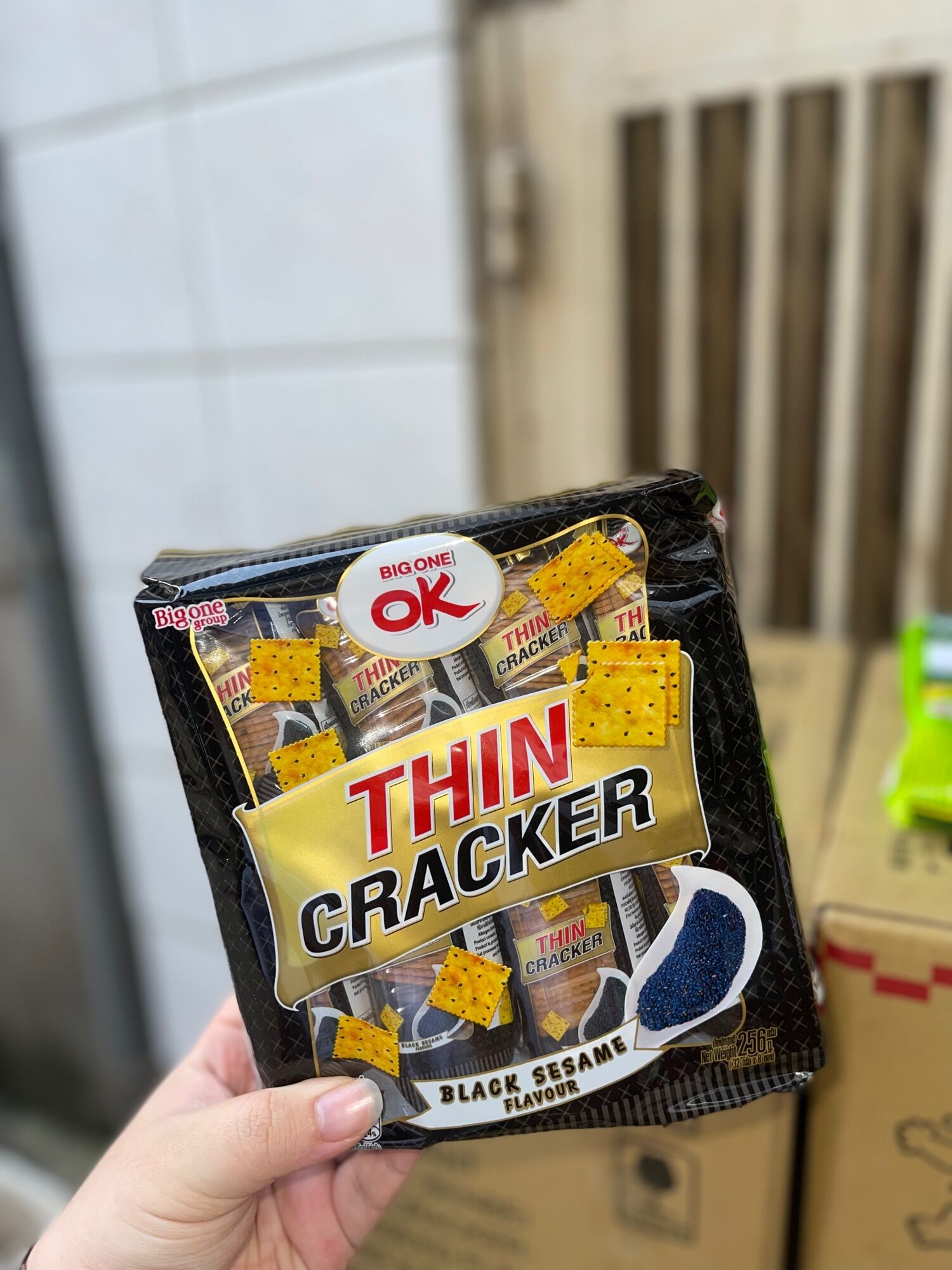 BÁNH QUY THIN CRACKER HIỆU OK THÁI LAN GÓI 256gr