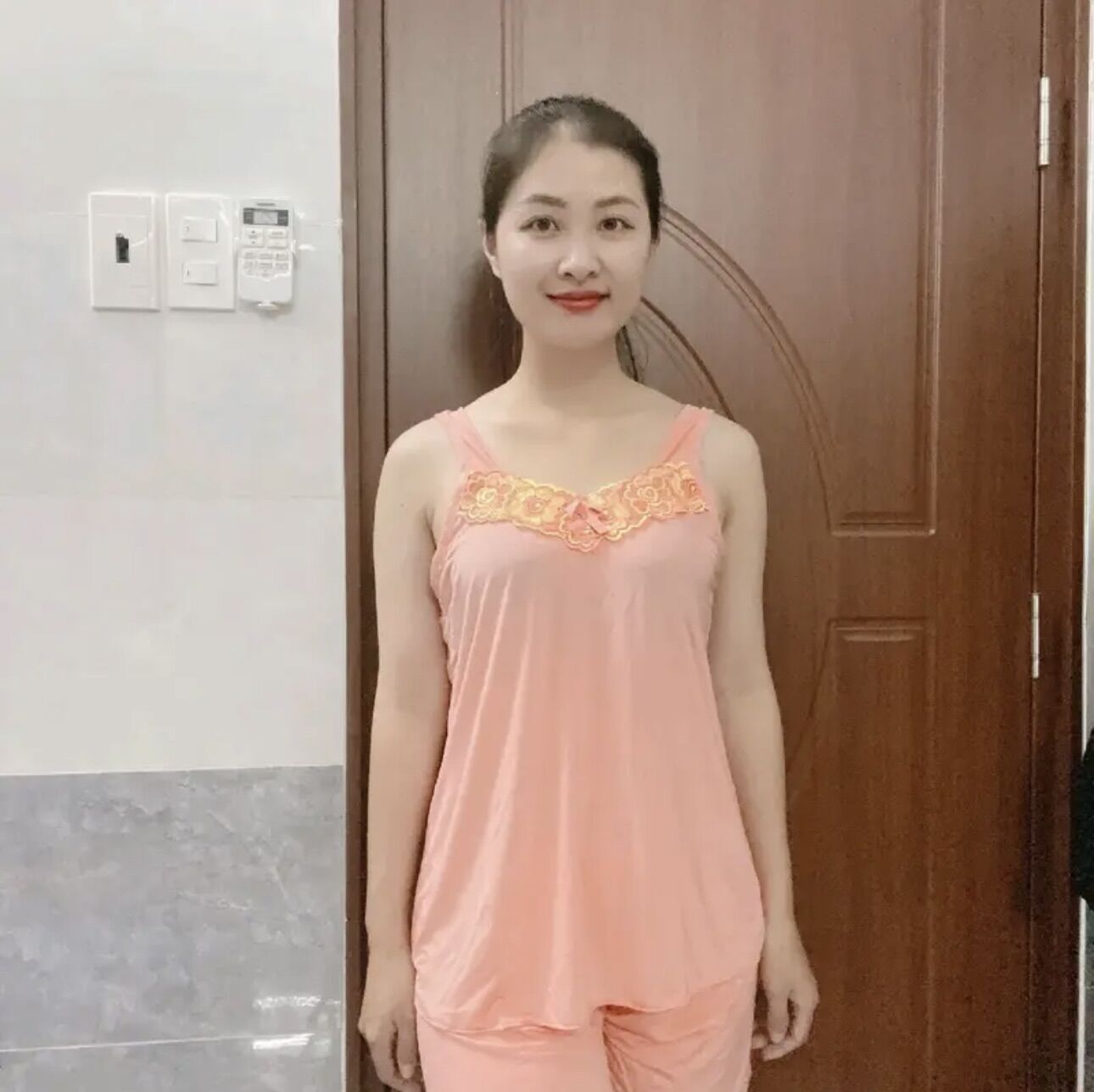 Bộ đùi thun lạnh dây bản phối ren hoa