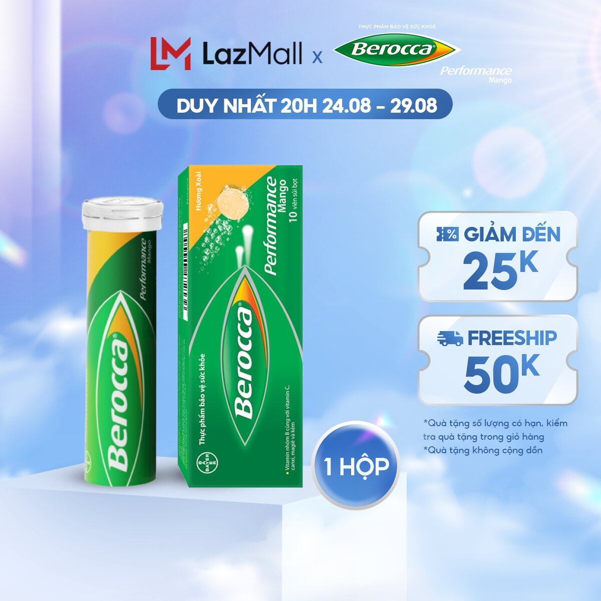 Viên sủi bổ sung Vitamin Berocca Performance 10 Viên