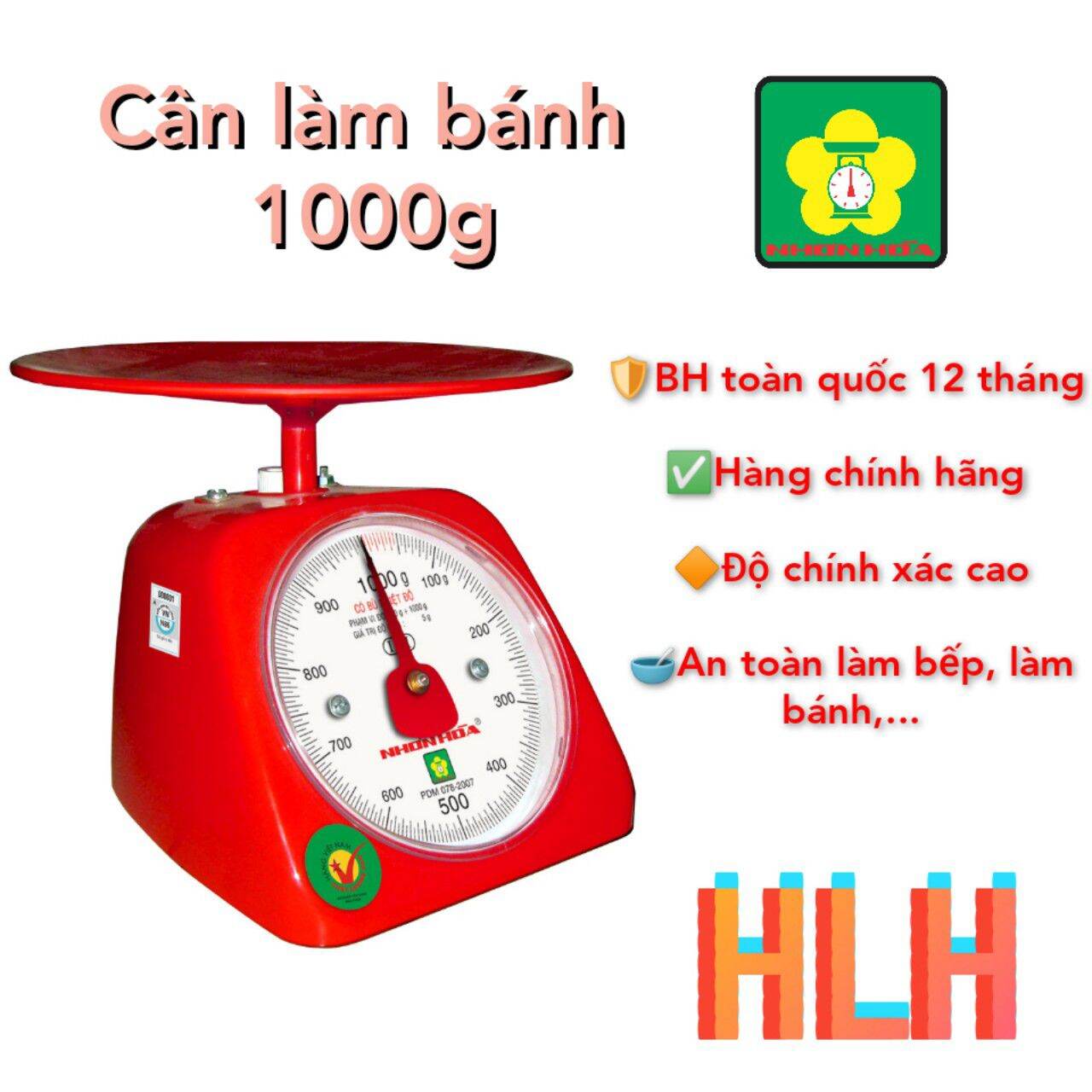 Cân làm bếp Nhơn Hoà 1000g - cân cơ đồng hồ lò xo chính hãng