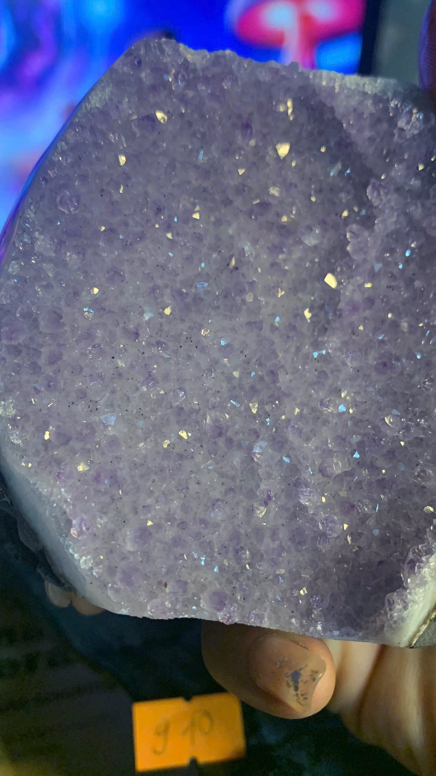 Hoa đá thạch anh tím tán sắc Uruguay Rainbow Aura Amethyst tự nhiên Vip AAA năng lượng luân xa 910
