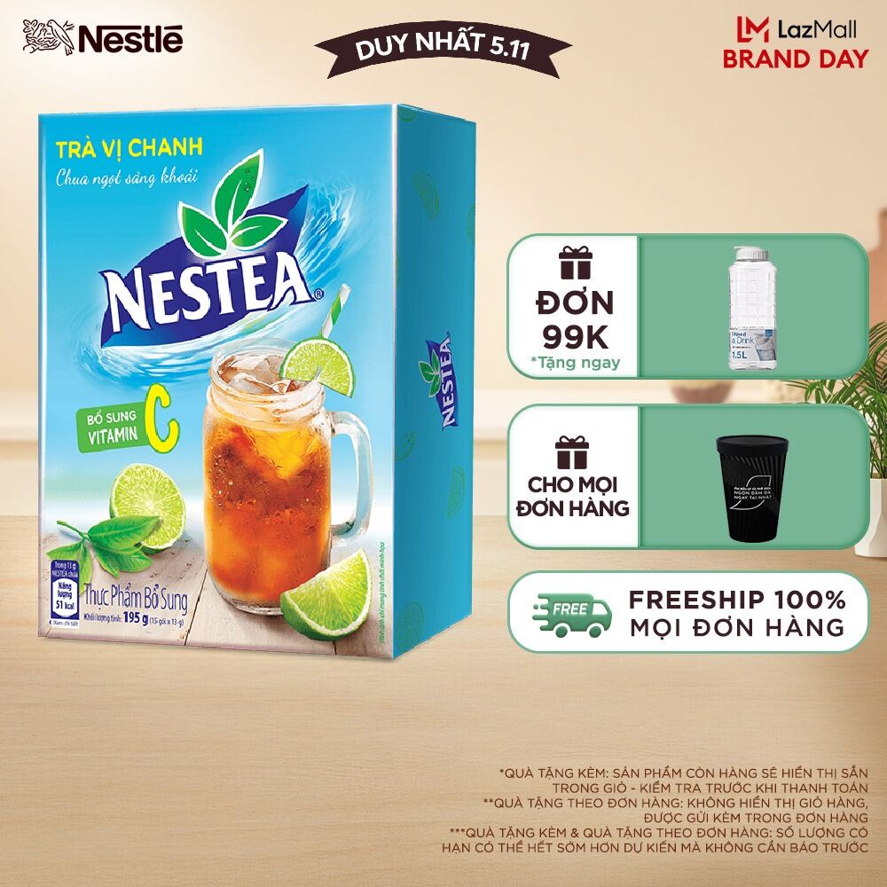 [ƯU ĐÃI THÁNG 11] Trà vị chanh NESTEA (Hộp 15 gói x 13g)