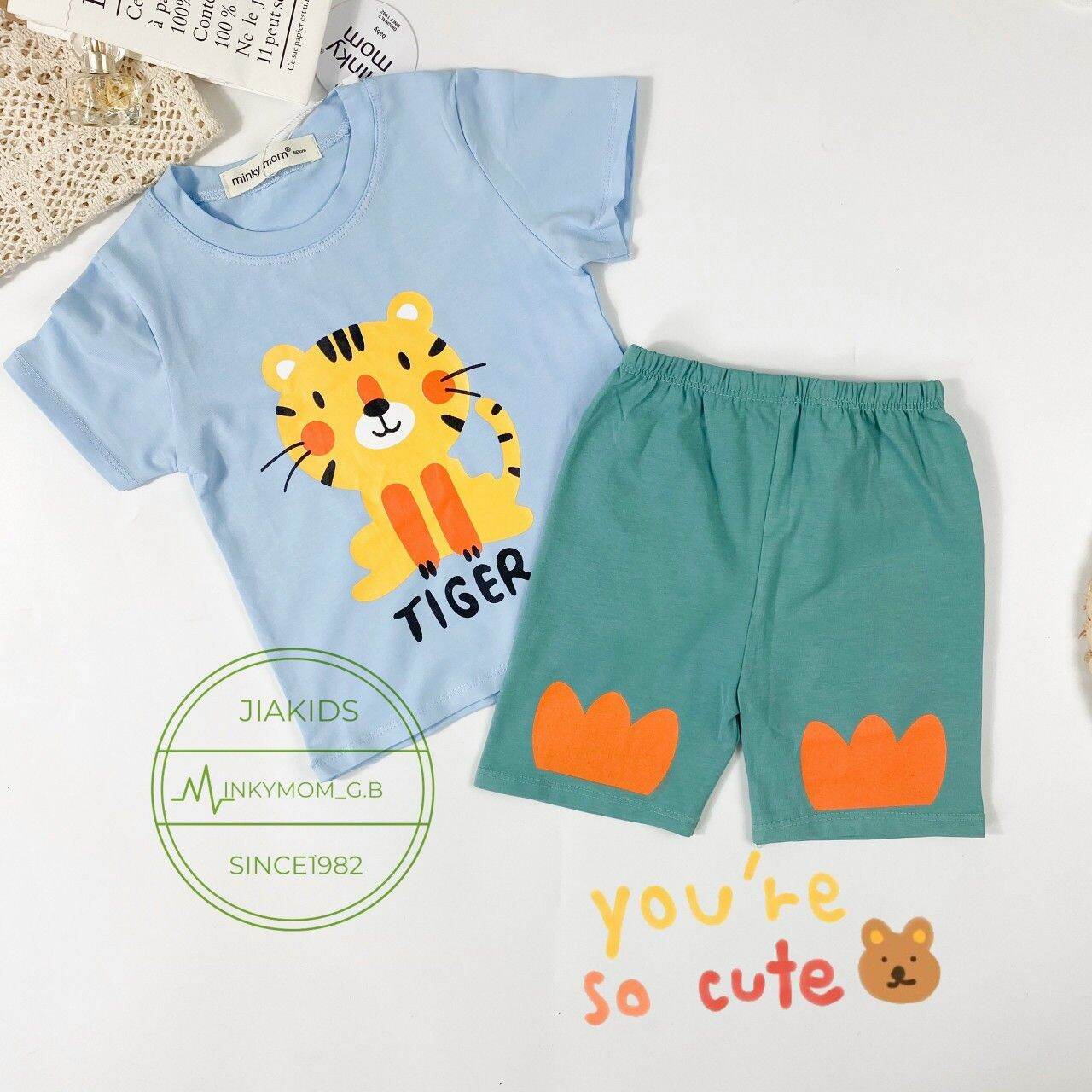 Sét bộ bé trai thun cotton minky mom loại 1