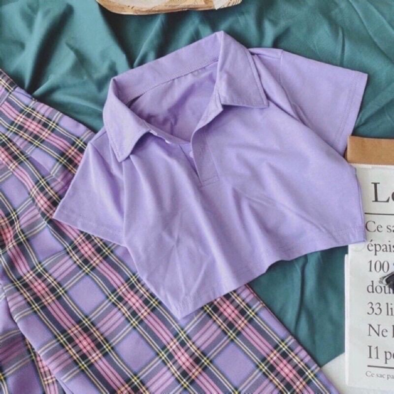 Áo croptop polo đủ màu