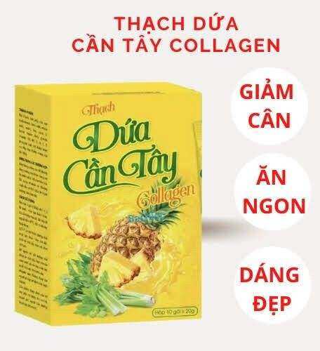 Thạch Dứa Cần Tây Collagen Plus _ Giảm Cân An Toàn , Đánh Bay Mỡ Thừa Siêu Tốc
