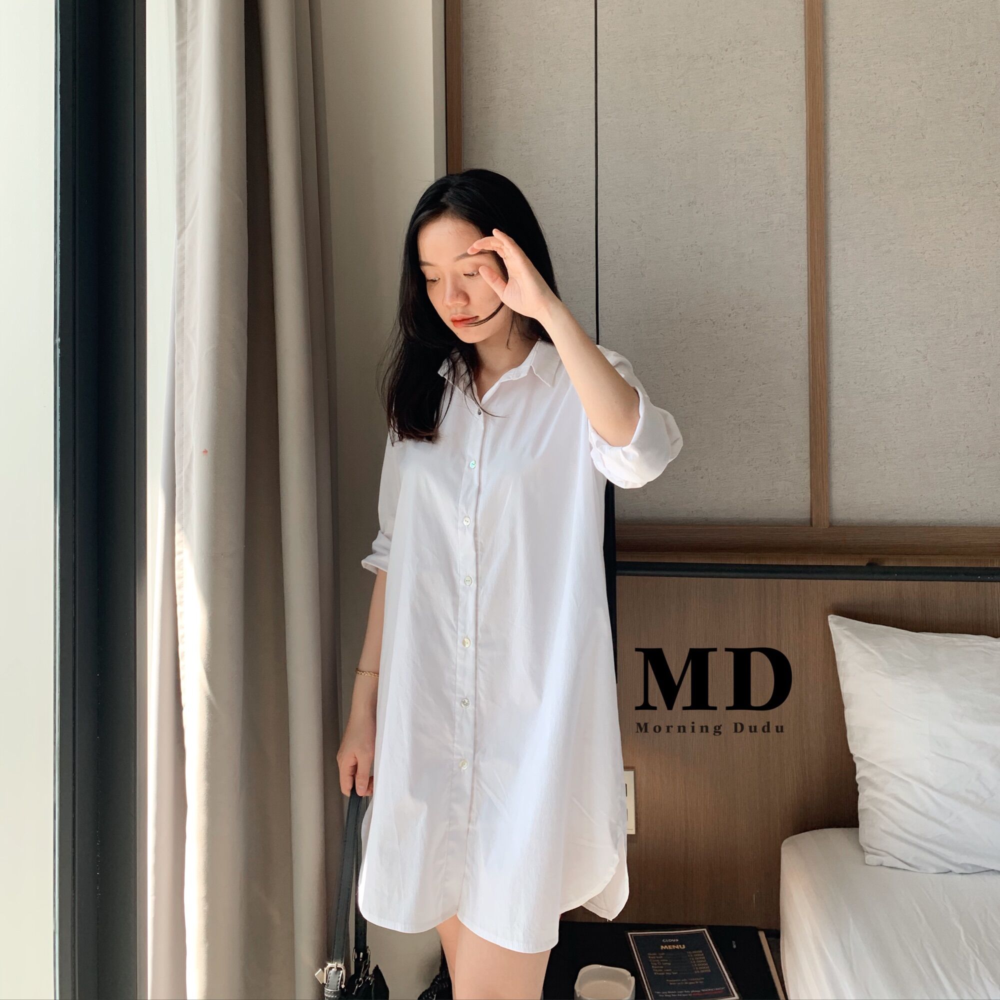 ( BEST SELLER) ĐẦM SƠMI TRẮNG DÁNG RỘNG BASIC- OXFORD DRESS