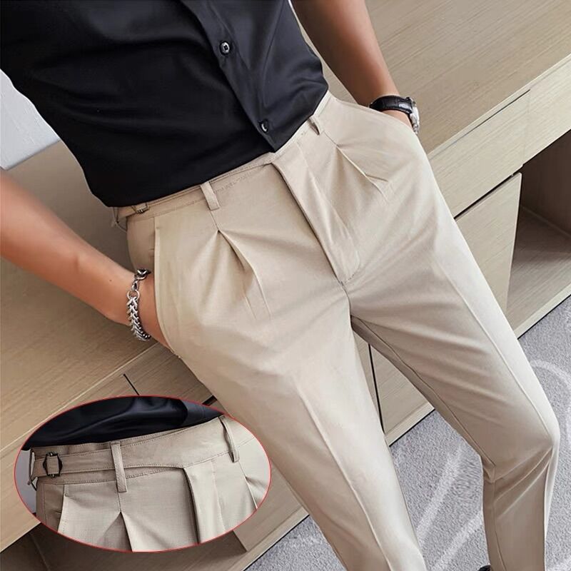 Quần Âu Sidetab Cạp Cao Ôm Body, Quần Tây Nam Công Sở Đai Lệch Mẫu Mới, Chất vải Cao Cấp Co Giãn 4 Chiều