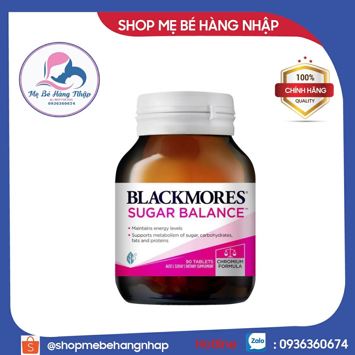 Viên uống cân bằng huyết Sugar Balance Blackmores 90v