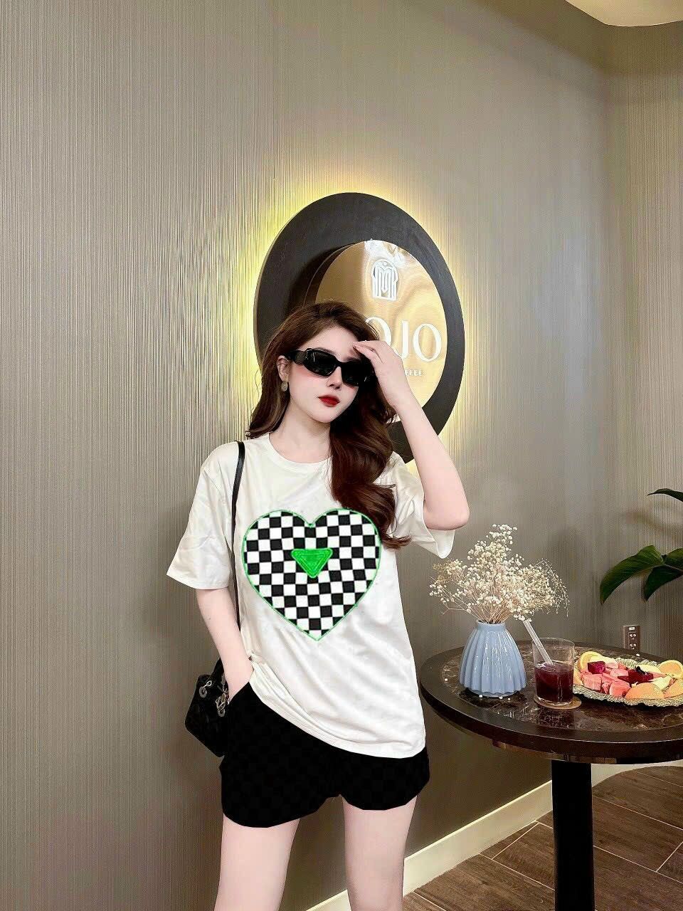 BỘ SHORT COTTON THÊU TIM CAO CẤP
