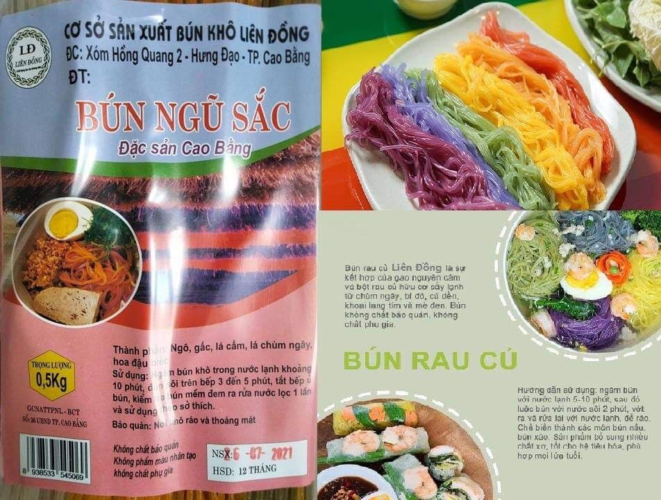 Healthy - Bún khô ngũ sắc- bún khô liên đồng 500g